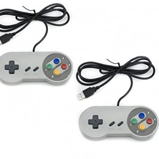 QUMOX-2x-Nintendo-juego-de-PC-GamePad-controlador-SFC-para-Super-Famicom-Windows-PC-USB-0